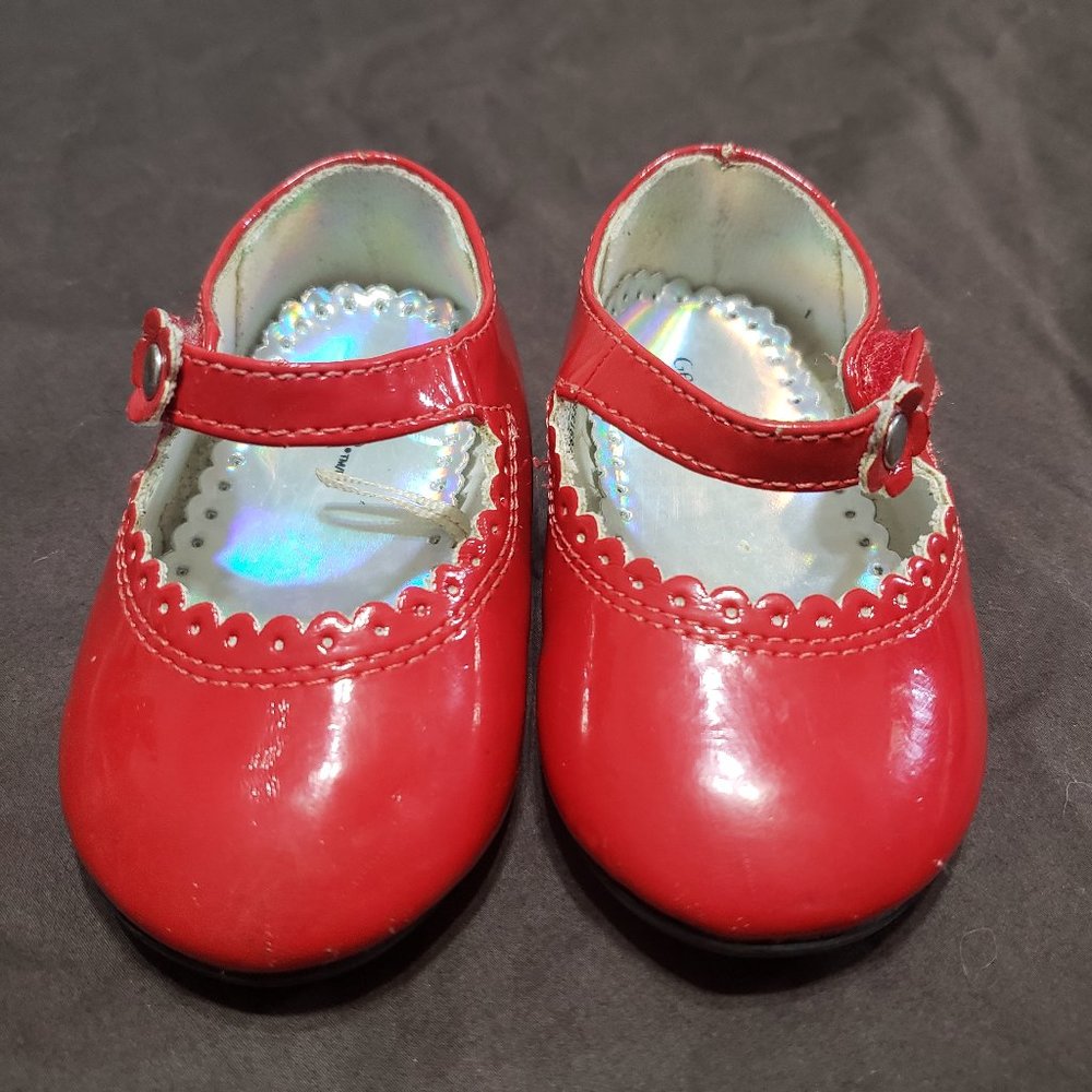 Red Velcro Dress Shoes Size 3 Toddler George